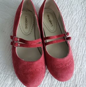 Lands End Girls Suede Mary Janes